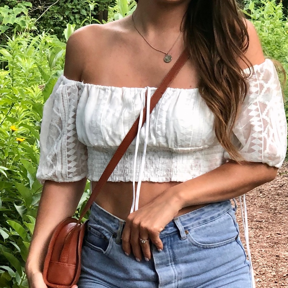 NWT Puff Sleeve Crop Top - Picture 12 of 12